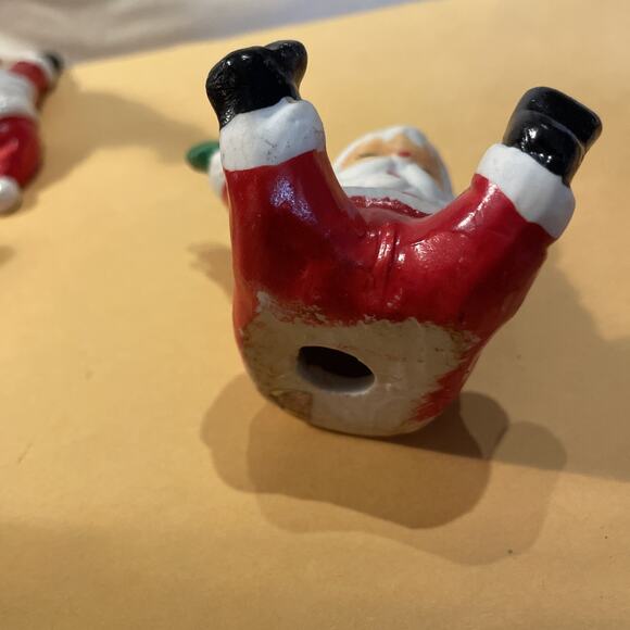 Vintage Christmas Happy Santa Decor Ceramic 2.5” Sku4 - Picture 5 of 5